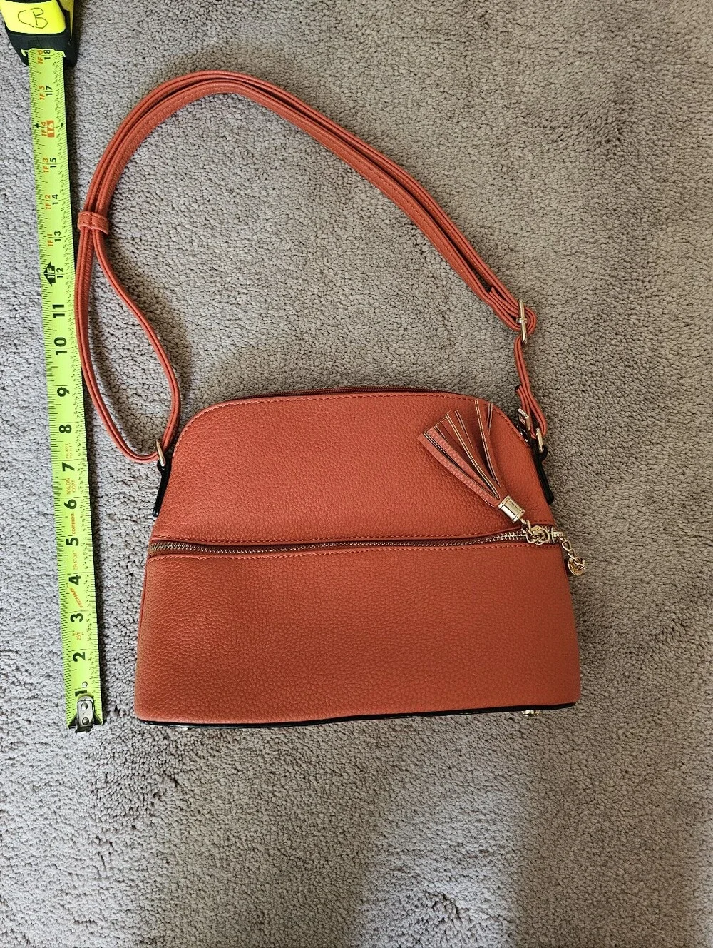 Orange Leather Look Bag